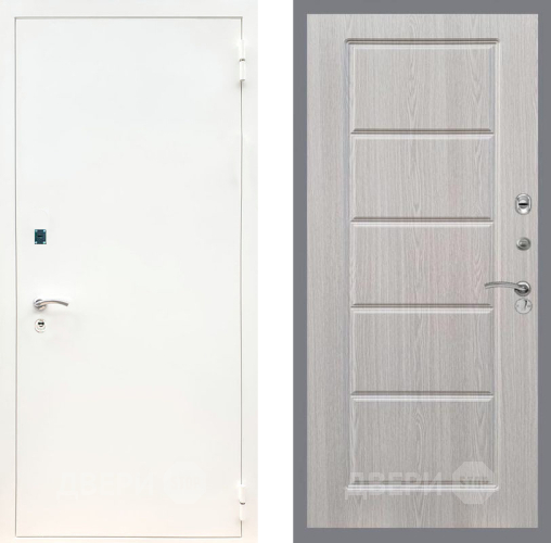 Входная металлическая Дверь Рекс (REX) 1А Белая шагрень FL-39 Беленый дуб в Лыткарино