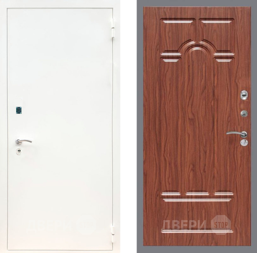 Входная металлическая Дверь Рекс (REX) 1А Белая шагрень FL-58 орех тисненый в Лыткарино