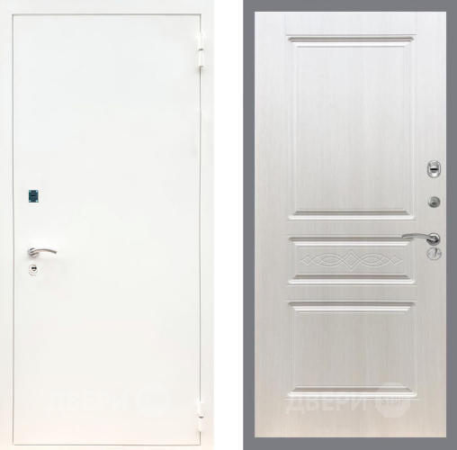 Входная металлическая Дверь Рекс (REX) 1А Белая шагрень FL-243 Лиственница беж в Лыткарино