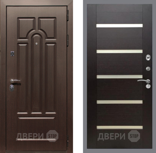 Входная металлическая Дверь Рекс (REX) Эврика СБ-14 стекло белое венге поперечный в Лыткарино