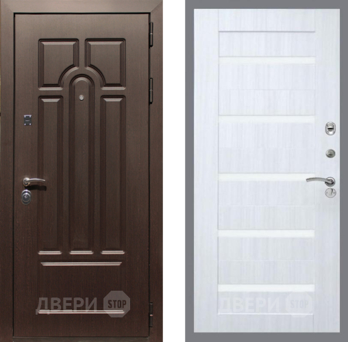 Входная металлическая Дверь Рекс (REX) Эврика СБ-14 стекло белое Сандал белый в Лыткарино