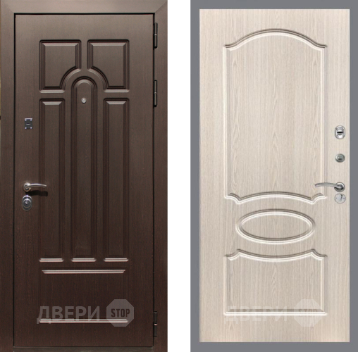 Входная металлическая Дверь Рекс (REX) Эврика FL-128 Беленый дуб в Лыткарино