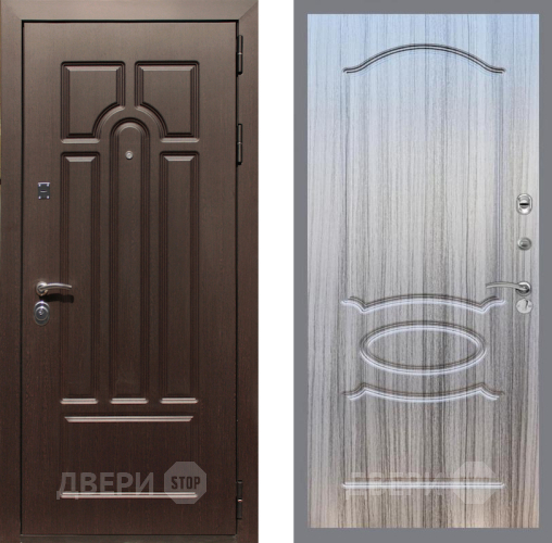 Входная металлическая Дверь Рекс (REX) Эврика FL-128 Сандал грей в Лыткарино