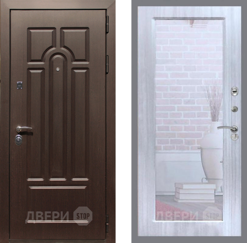 Входная металлическая Дверь Рекс (REX) Эврика Зеркало Пастораль Сандал белый в Лыткарино