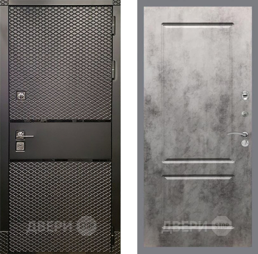 Входная металлическая Дверь Рекс (REX) 15 Черный Кварц FL-117 Бетон темный в Лыткарино