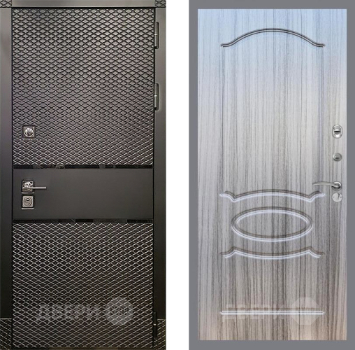 Входная металлическая Дверь Рекс (REX) 15 Черный Кварц FL-128 Сандал грей в Лыткарино