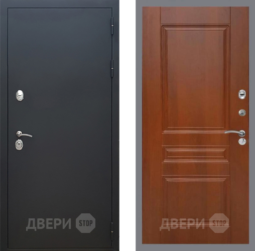 Входная металлическая Дверь Рекс (REX) 5 Черный Муар FL-243 Итальянский орех в Лыткарино