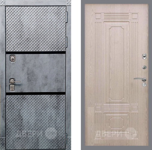 Входная металлическая Дверь Рекс (REX) 15 Бетон Темный FL-2 Беленый дуб в Лыткарино