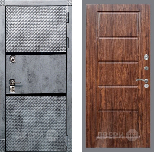 Входная металлическая Дверь Рекс (REX) 15 Бетон Темный FL-39 орех тисненый в Лыткарино