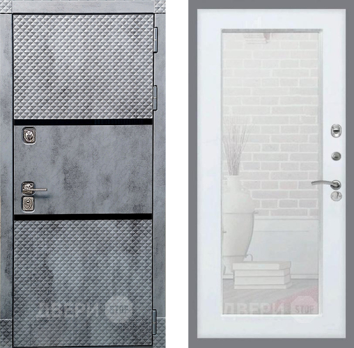 Дверь Рекс (REX) 15 Бетон Темный Зеркало Пастораль Силк Сноу в Лыткарино