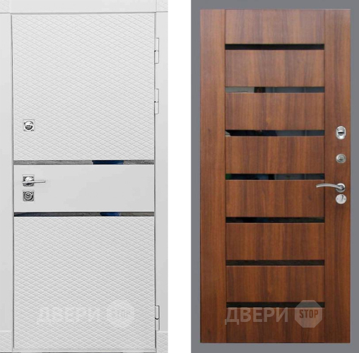 Входная металлическая Дверь Рекс (REX) 15 Силк Сноу СБ-14 стекло черное Орех бренди в Лыткарино