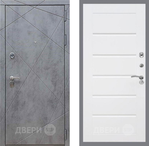 Входная металлическая Дверь Рекс (REX) 13 Бетон Темный Сити Белый ясень в Лыткарино