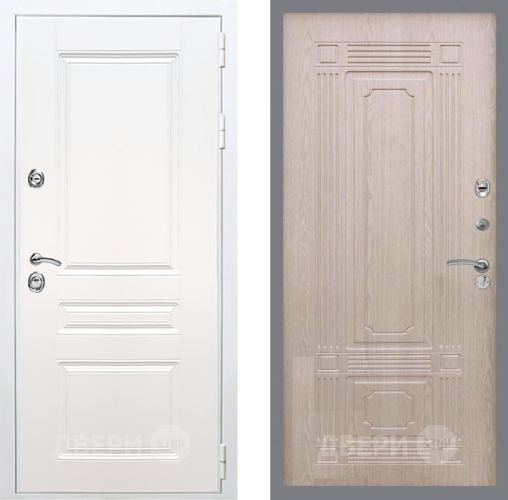 Входная металлическая Дверь Рекс (REX) Премиум-н Силк Сноу FL-2 Беленый дуб в Лыткарино