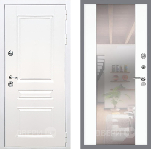 Дверь Рекс (REX) Премиум-н Силк Сноу СБ-16 Зеркало Силк Сноу в Лыткарино