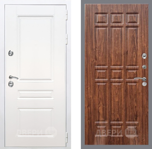 Входная металлическая Дверь Рекс (REX) Премиум-н Силк Сноу FL-33 орех тисненый в Лыткарино