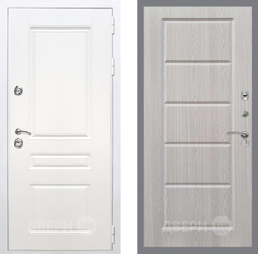 Входная металлическая Дверь Рекс (REX) Премиум-н Силк Сноу FL-39 Беленый дуб в Лыткарино