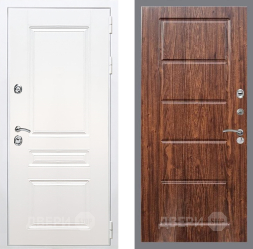 Входная металлическая Дверь Рекс (REX) Премиум-н Силк Сноу FL-39 орех тисненый в Лыткарино