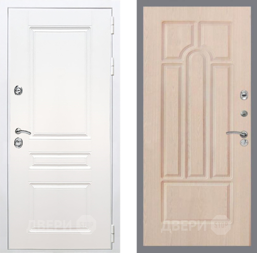 Входная металлическая Дверь Рекс (REX) Премиум-н Силк Сноу FL-58 Беленый дуб в Лыткарино