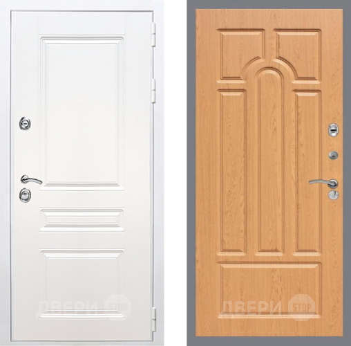 Входная металлическая Дверь Рекс (REX) Премиум-н Силк Сноу FL-58 Дуб в Лыткарино