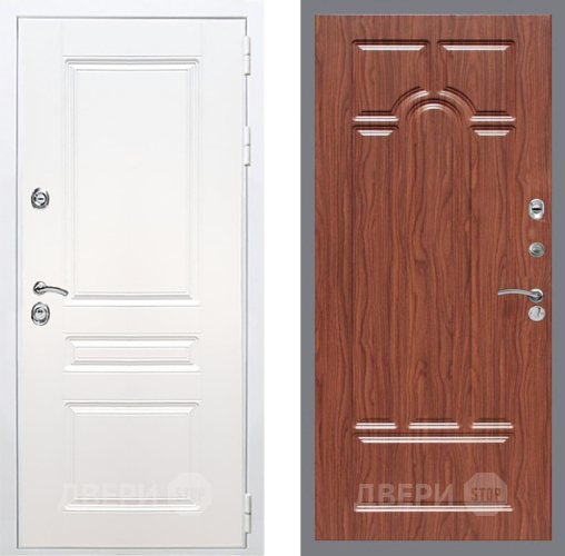 Входная металлическая Дверь Рекс (REX) Премиум-н Силк Сноу FL-58 орех тисненый в Лыткарино