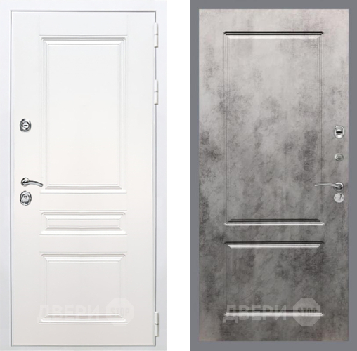 Входная металлическая Дверь Рекс (REX) Премиум-н Силк Сноу FL-117 Бетон темный в Лыткарино