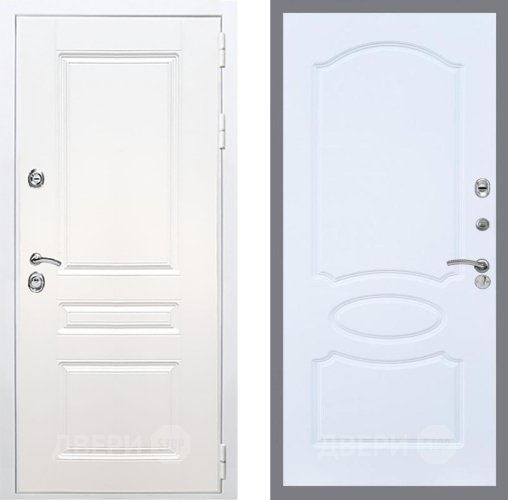 Входная металлическая Дверь Рекс (REX) Премиум-н Силк Сноу FL-128 Силк Сноу в Лыткарино