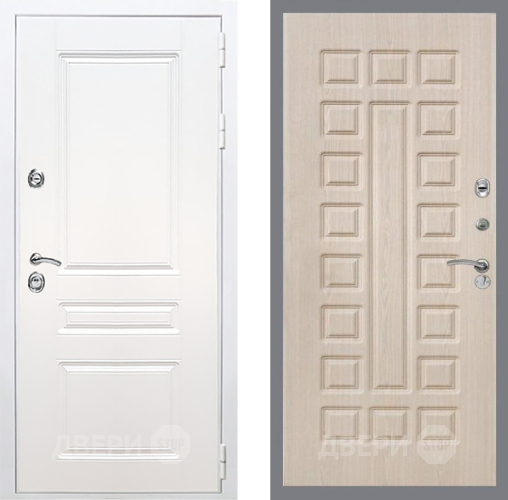 Входная металлическая Дверь Рекс (REX) Премиум-н Силк Сноу FL-183 Беленый дуб в Лыткарино