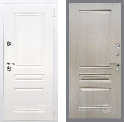 Входная металлическая Дверь Рекс (REX) Премиум-н Силк Сноу FL-243 Беленый дуб в Лыткарино