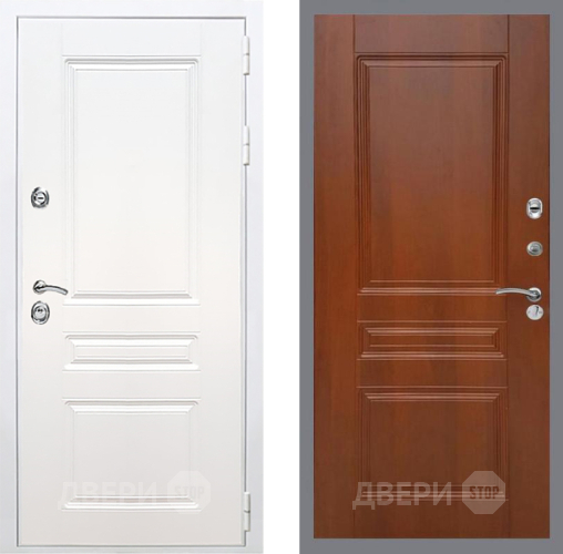 Входная металлическая Дверь Рекс (REX) Премиум-н Силк Сноу FL-243 Итальянский орех в Лыткарино