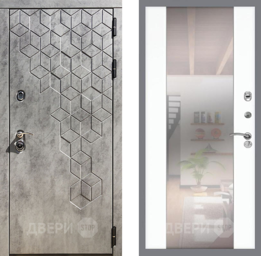 Входная металлическая Дверь Рекс (REX) 23 СБ-16 Зеркало Силк Сноу в Лыткарино