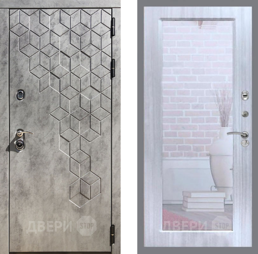 Входная металлическая Дверь Рекс (REX) 23 Зеркало Пастораль Сандал белый в Лыткарино