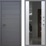 Дверь Рекс (REX) 14 силк титан СБ-16 с Зеркалом Лиственница беж 860х2050 мм